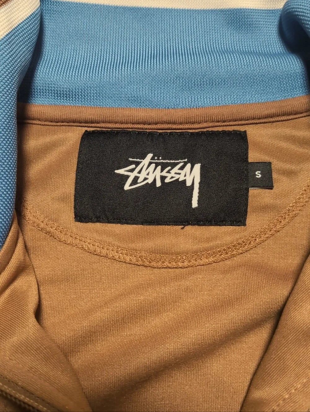 Y2K Stussy Tape Zipper Track Polo Jacket Size Small Sports Embroidered